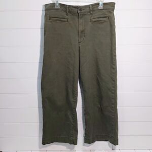 Levi’s Ribcage Wide Leg Crop Pants Women's W34 L26 Green Ankle Boho Academia